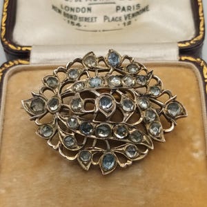 Antique Georgian Gilt Silver Paste Brooch