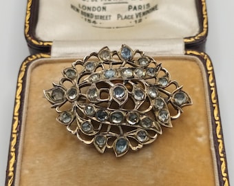 Antique Georgian Gilt Silver Paste Brooch