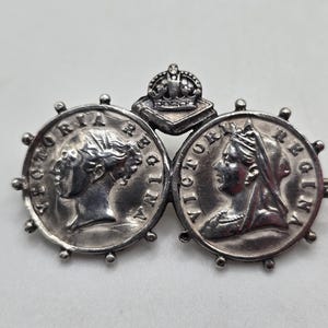 Antique Queen Victoria Diamond Jubilee Sterling Silver Brooch