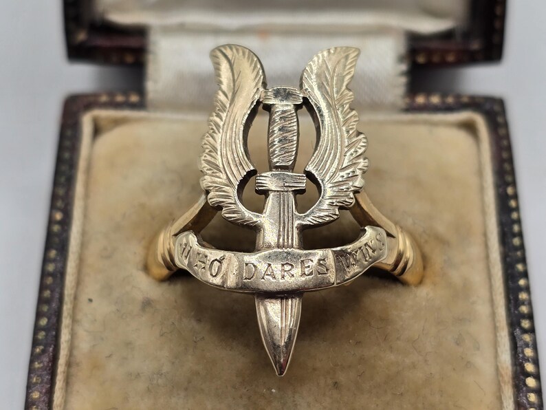 Sas Signet Rings Vintage Authentic SAS Special Air Service Motto Ring 22ct & 9ct Gold - Etsy