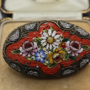 Antique Millefiori Micro mosaic Brooch