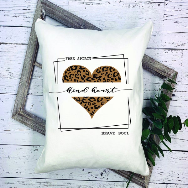 Free Spirit Kind Heart Brave Soul Inspirational SVG for Cricut and Silhouette Cut File Leopard Print