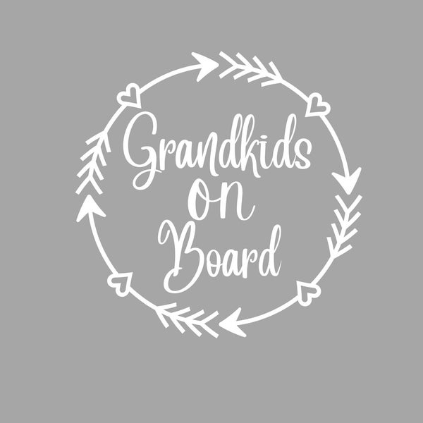 Car sticker, Grandkids on Board, Car window sticker, Baby on Board Car Decal, Great Gift for Moms Dads Grandparents, Safety Sticker