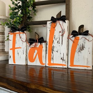 Mantle Fall Decor, Distressed Fall Decor, Fall Blocks, Farmhouse Fall ...