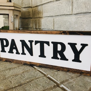 Handmade Kitchen Pantry Sign, Rustic Farmhouse Decor, 3D Raised Letter, Simple  Word Sign, Dry Goods Wall Door Accent, Framed Wood Sign