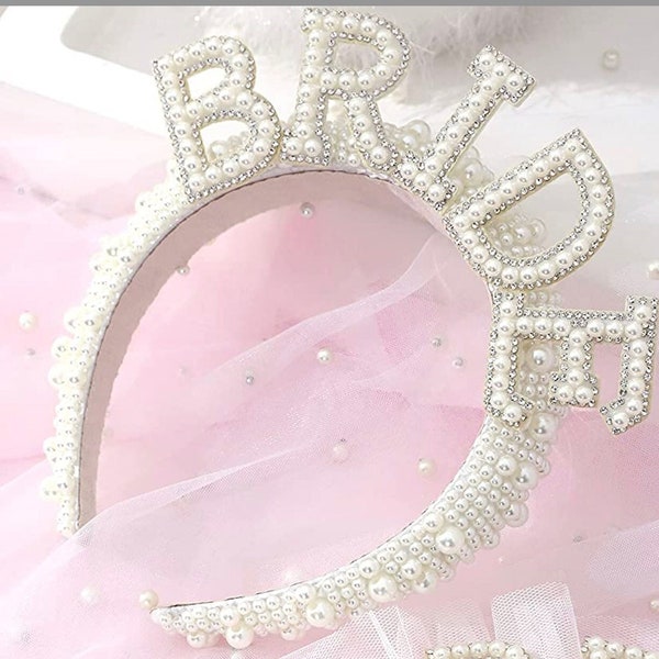 Pearl Bride Headband | Pearl Headband | Pearl Bridal Headband | Wedding Headband |  Pearl bride headband, wedding, bachelorette party