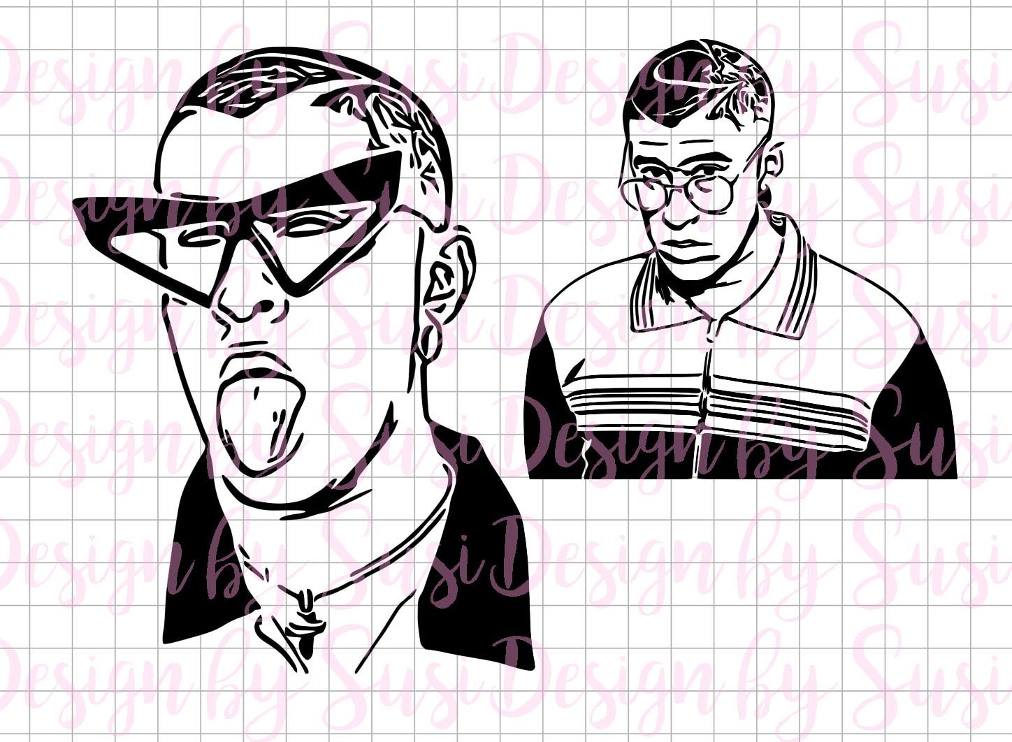 Download Bad Bunny SVG Bad Bunny Art Bad Bunny El Conejo Malo | Etsy