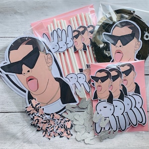 Bad Bunny Party pack| Bad Bunny Party supplies | Bad Bunny Party | Bad bunny cupcake topper | Bad Bunny Decoration | Reggeaton Party |