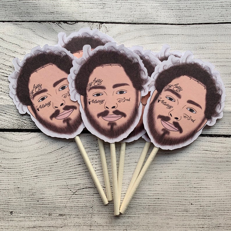 Post Malone Cupcake Toppers Post Malone Party posty Etsy