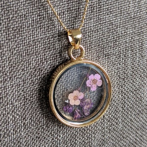 Pressed Flower Glass Necklace | Pressed Flower Necklace, Flower Jewelry, Peony Wildflower Floral Nature Jewellery, Bridesmaid Gift Idea