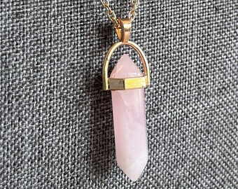 Rose Quartz Necklace | Crystal Necklace, Rose Quartz Pendant, Gemstone Jewelry, Gift For Her, Astrology Gemstone Tarot Gift, Cute Gift Idea