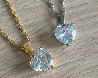 Collier coeur en cristal | Collier en cristal, pendentif en cristal, pendentif coeur, bijoux en cristal, bijoux de cœur délicats, cadeau de collier mignon pour elle