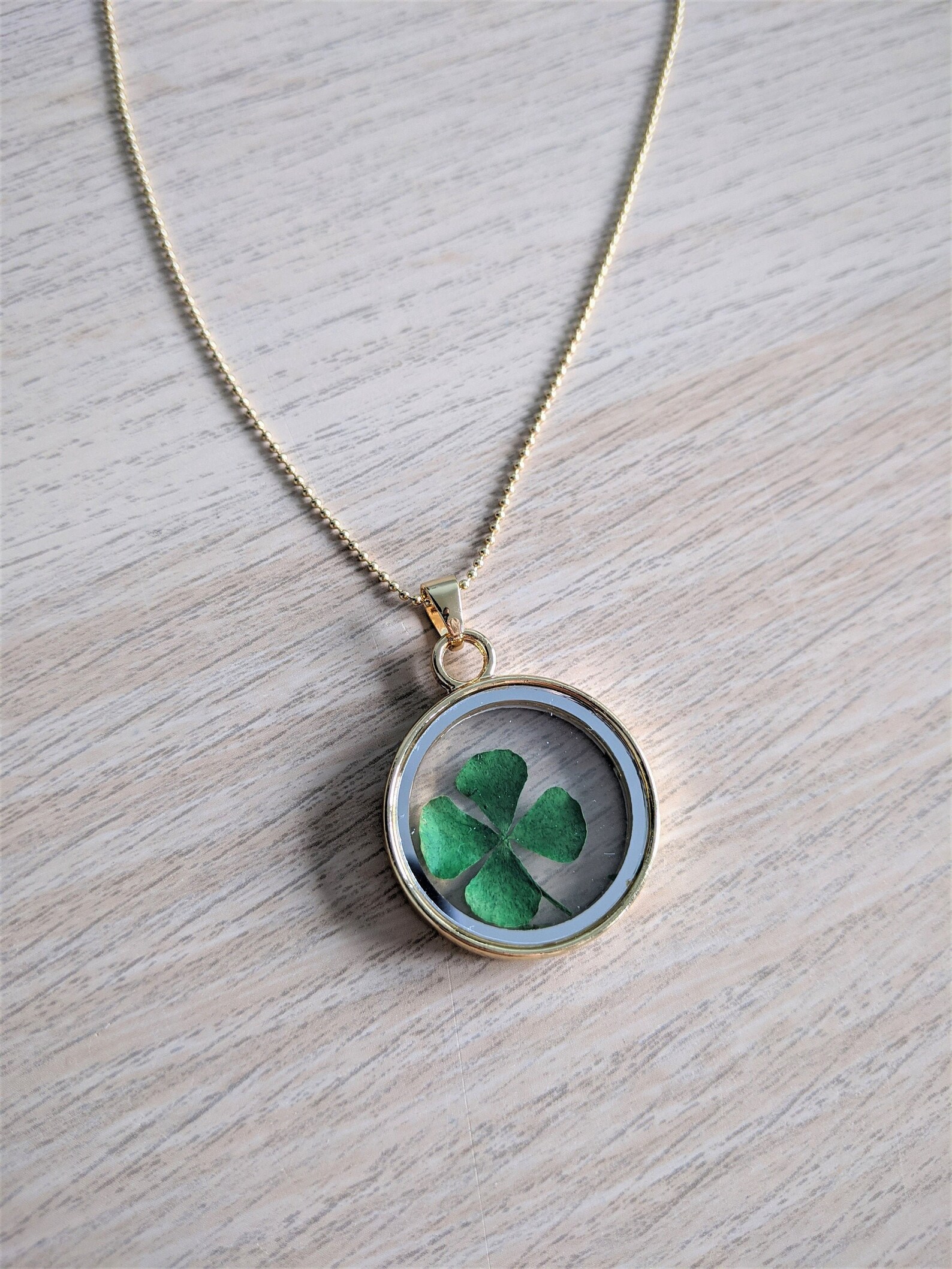 Four Leaf Clover Necklace Four Leaf Clover Jewelry Clover Etsy