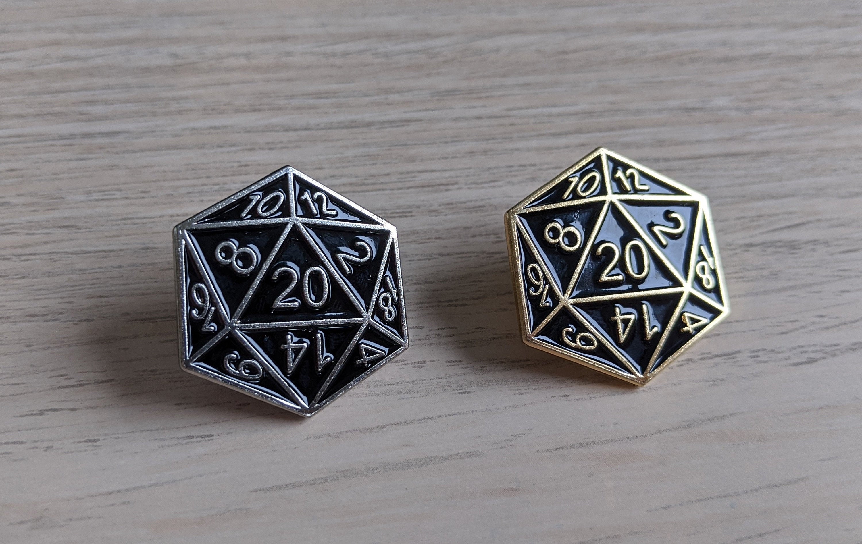 D20 Enamel Pins D&D Dice Pins Twenty Sided Die Pin D20 | Etsy