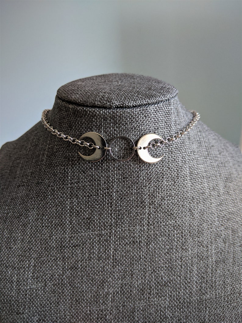 Moon Choker Necklace Moon Jewellery Witch Necklace Etsy
