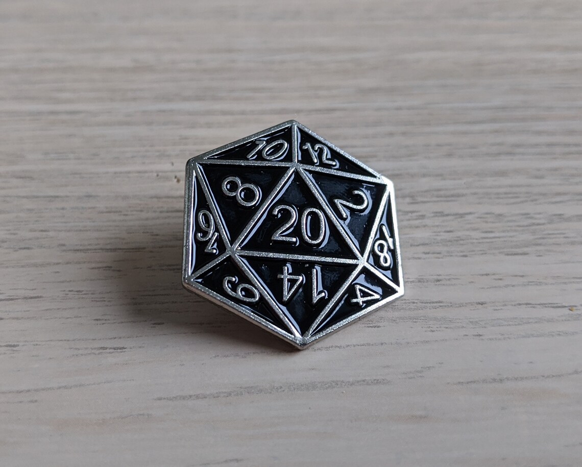 D20 Enamel Pins D&D Dice Pins Twenty Sided Die Pin D20 | Etsy