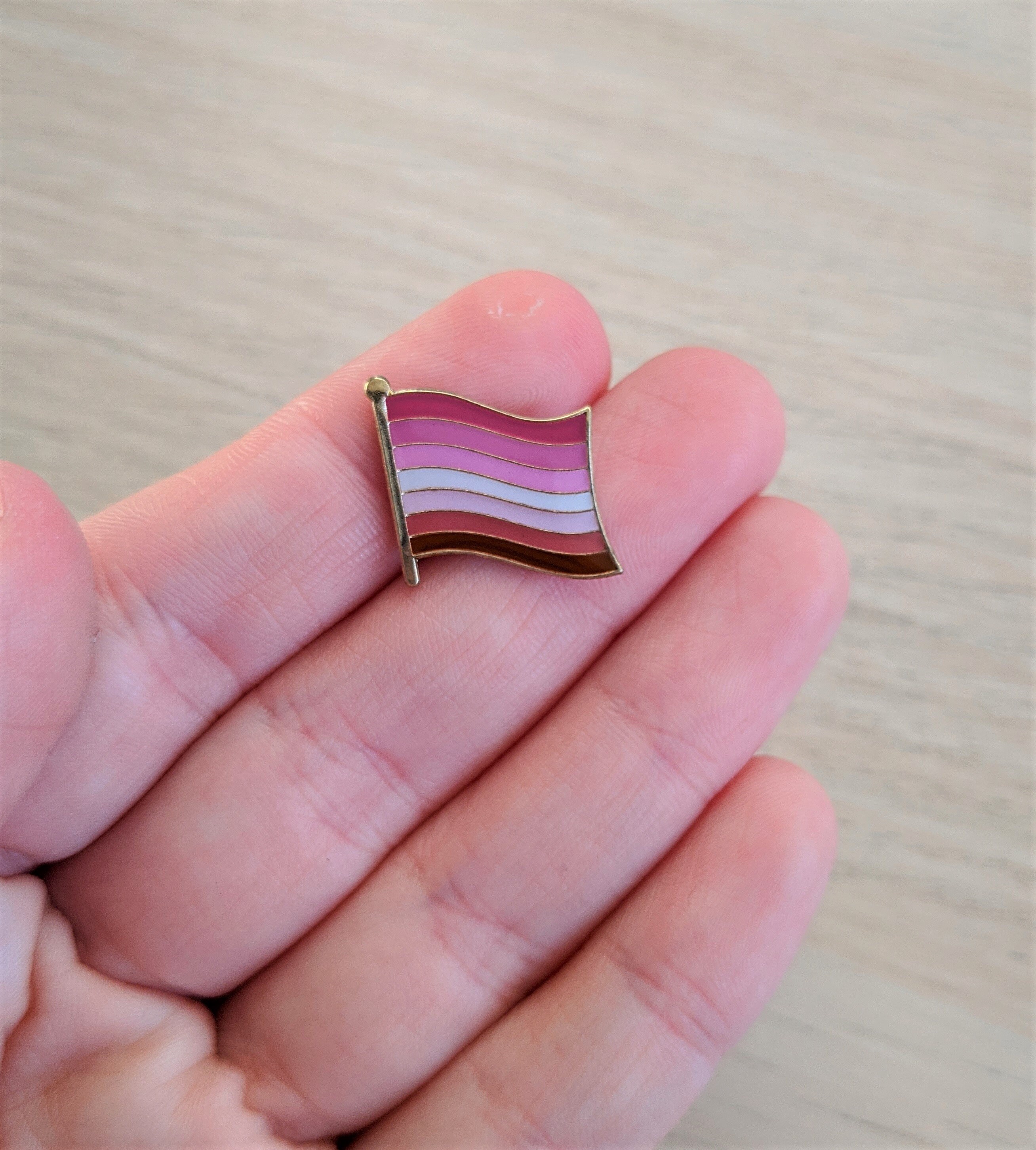 Lesbian Enamel Pin Lesbian Pride Pin Lesbian Flag Pins Etsy