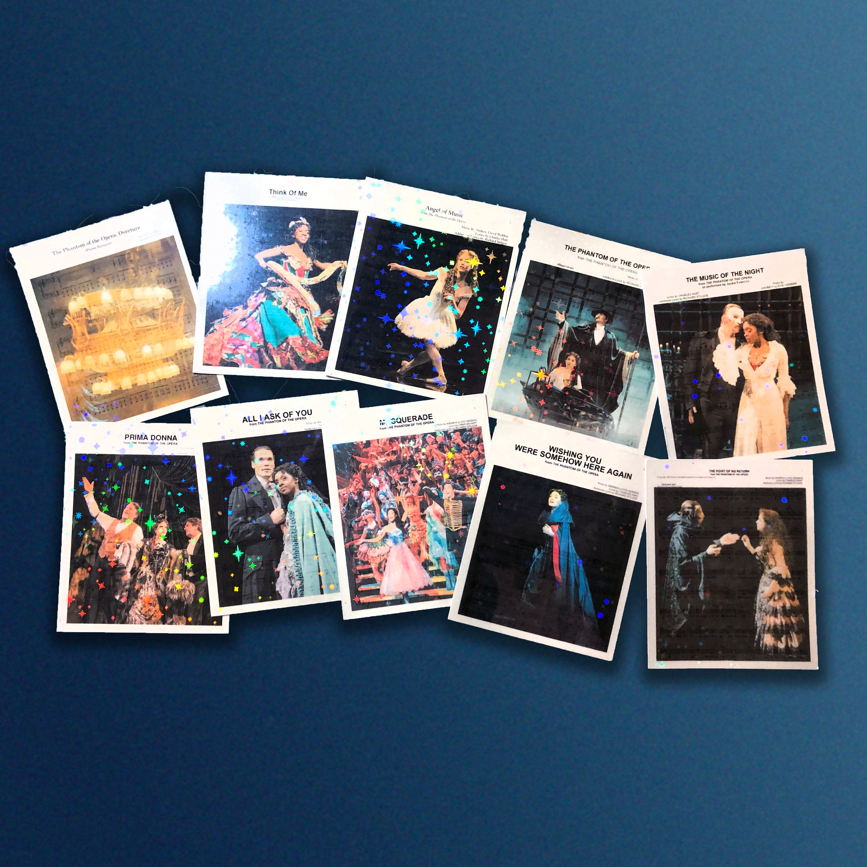 Phantom of the Opera Inspired Sparkly Sheet Music Stickers