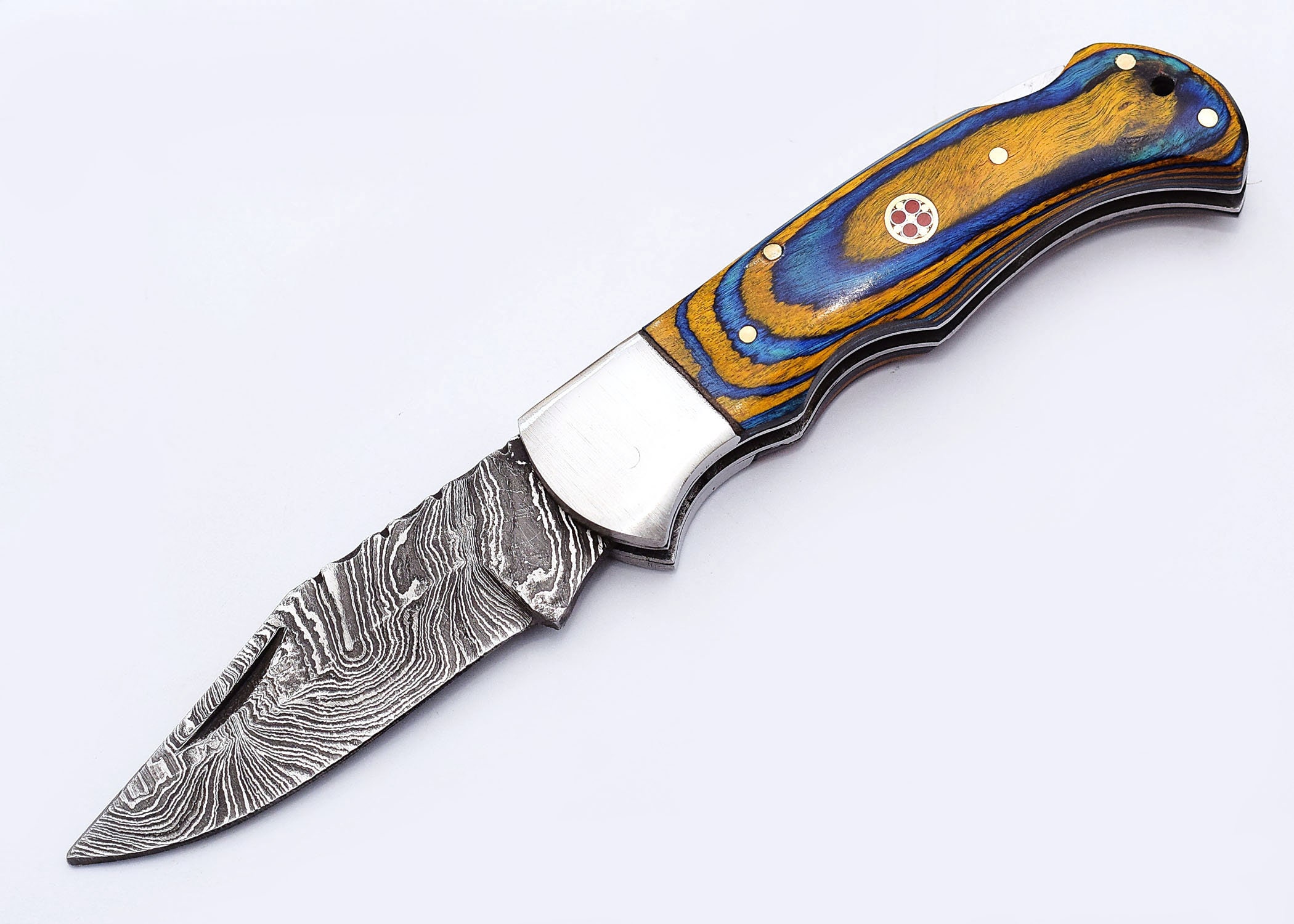 6.5 Handmade Damascus Steel Folding Knife Personalized Etsy