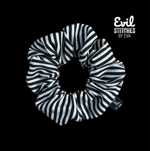 ブラック＆ホワイトストライプシュシュ - Etsy 日本