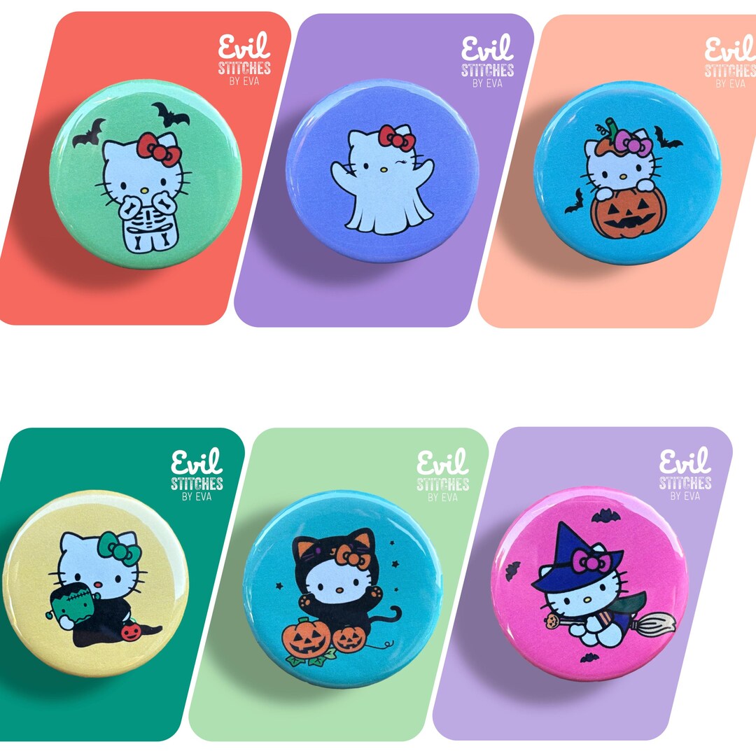 Happy Kitty Halloween Pinback Buttons - Etsy