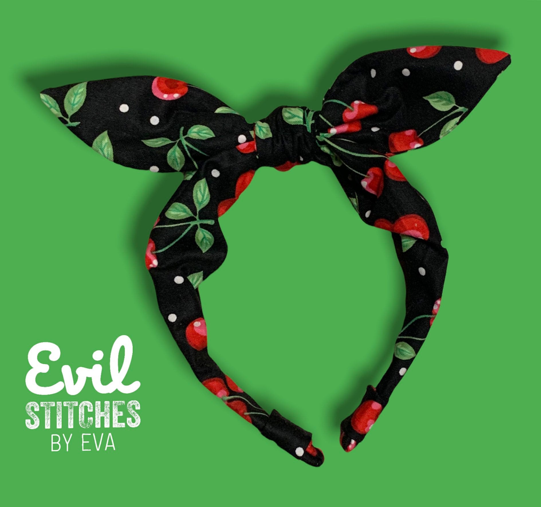 Cherry Knotted Bow Headband