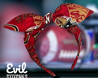 Opaska na głowę z kokardą inspirowana drużyną futbolową San Francisco