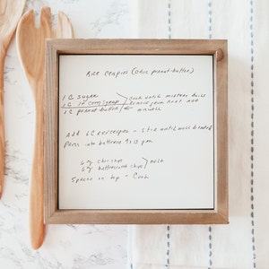 Handwritten Recipe/Letter Engraved on wood sign