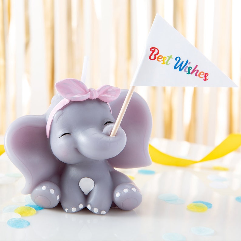 Cute Baby Elephant Candle/ first Birthday candle/ Baby Shower Etsy