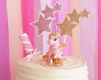 Baby Unicorn Candle / Gift / cake topper for boy girl/ 1st Birthday Candles/ baby shower cake topper/ Birthday gifts for boy girl/ pink gold