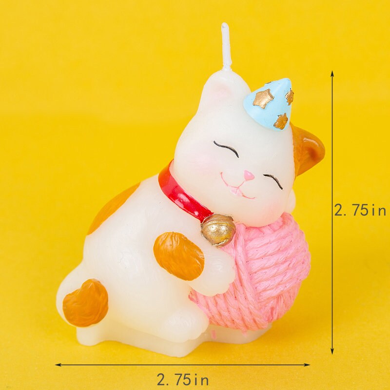 Cat Candle Cat Yarn Ball Candle Cat Lovers Candle for Etsy