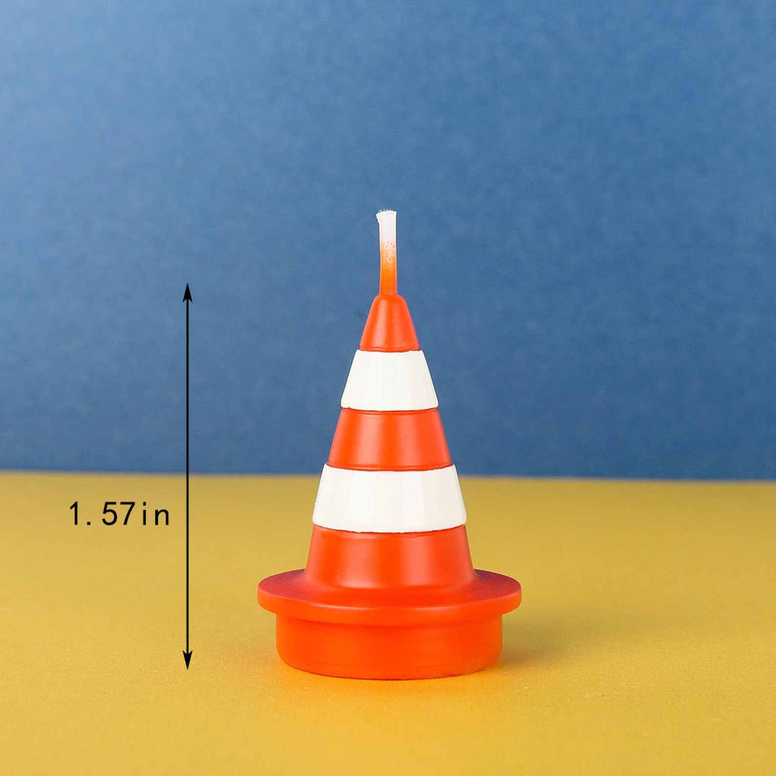 Construction Traffic Cone Candles With White Stripes Etsy