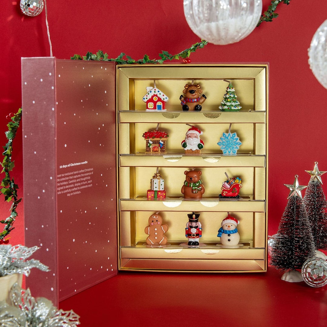 12 Days of Christmas Candle Advent Calendar Christmas Candle Set Advent