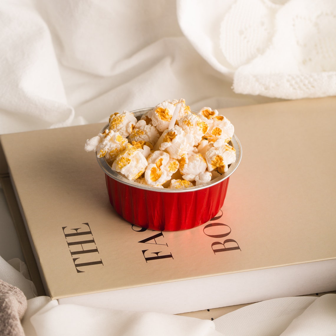 Butter/cameral Popcorn Candle Bowl Personalized Popcorn Etsy