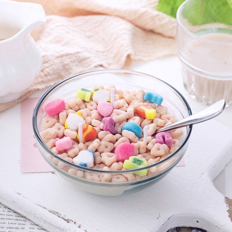 Cereal Bowl Candle with metal spoon / morning ritual / image 1