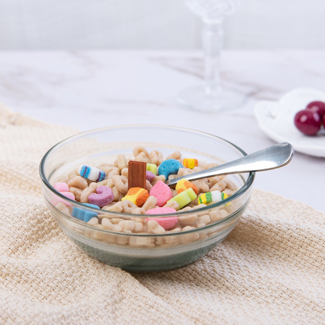 Cereal Bowl Candle with metal spoon / morning ritual / Etsy