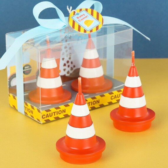 Construction Traffic Cone Candles With White Stripes Etsy