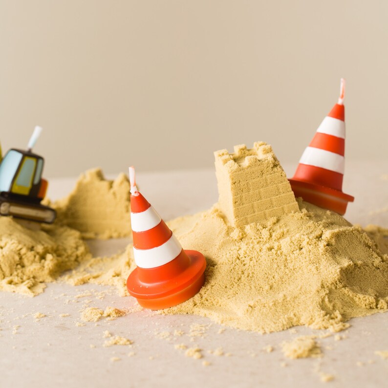 Construction Traffic Cone Candles With White Stripes Etsy