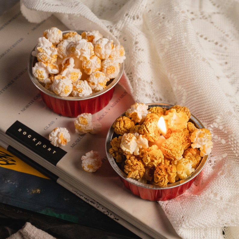 Butter/cameral Popcorn Candle Bowl Personalized Popcorn Etsy