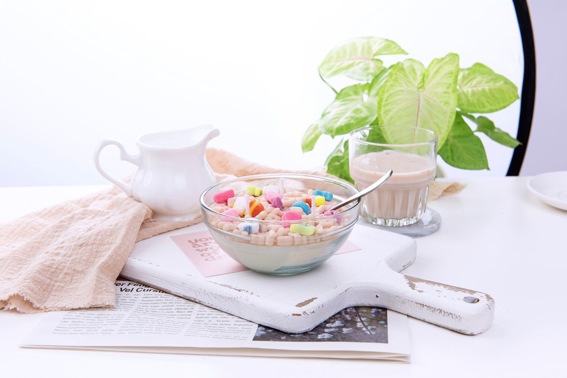 Cereal Bowl Candle With Metal Spoon/ Cereal Candles/ Cereal Etsy