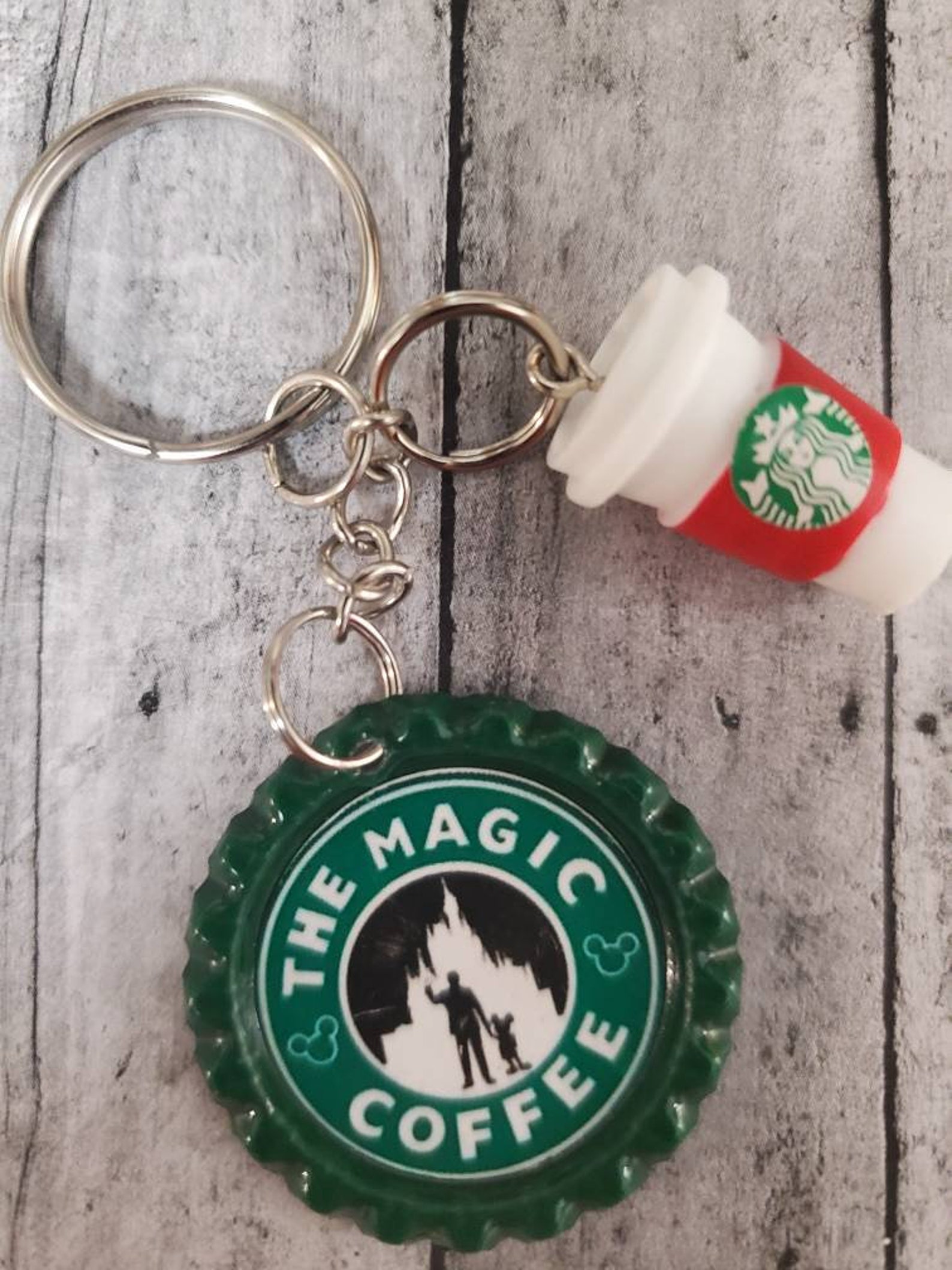 Bottle Cap Miniature Starbucks Drink Keychain/charm Etsy