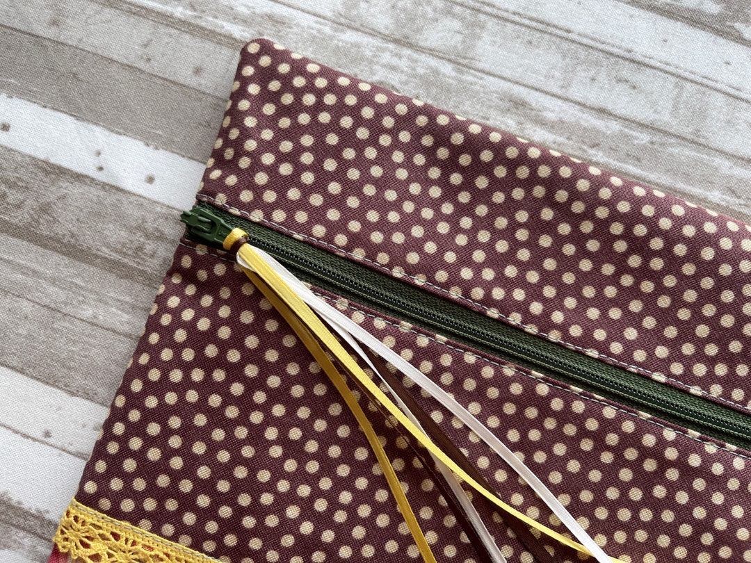 Fabric Project Bag, Cross Stitch Pouch, Gift for Stitcher, Needlework