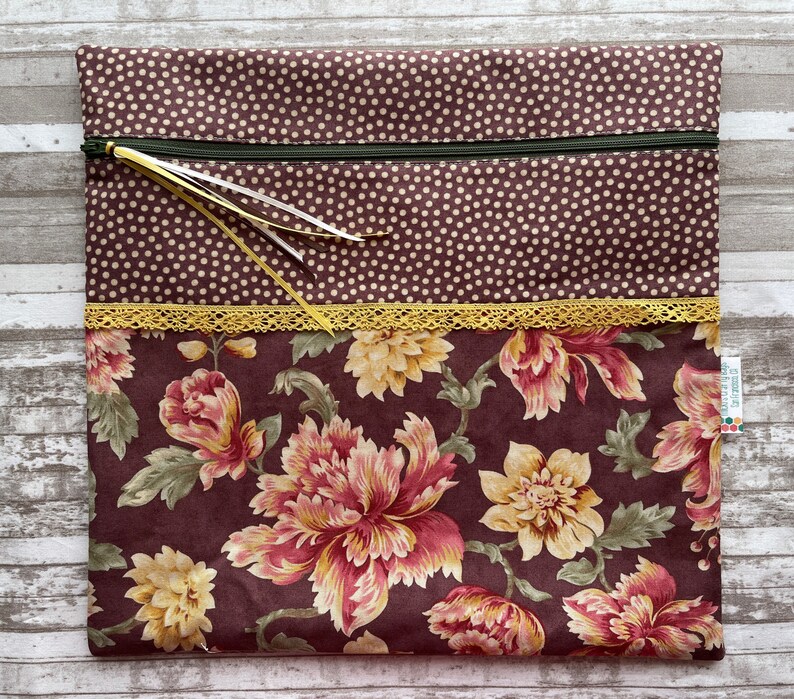 Fabric Project Bag, Cross Stitch Pouch, Gift for Stitcher, Needlework