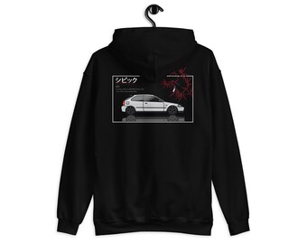 Made to Order Unisex 1998 Honda Civic Type-R JDM Graphic Hoodie With Specs