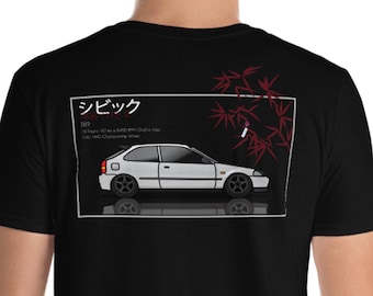 Made to Order Unisex 1998 Honda Civic Type-R JDM Graphic T-Shirt With Specs
