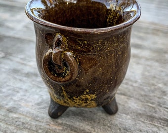 Tiny Ceramic Cauldron- Cackle Crackle