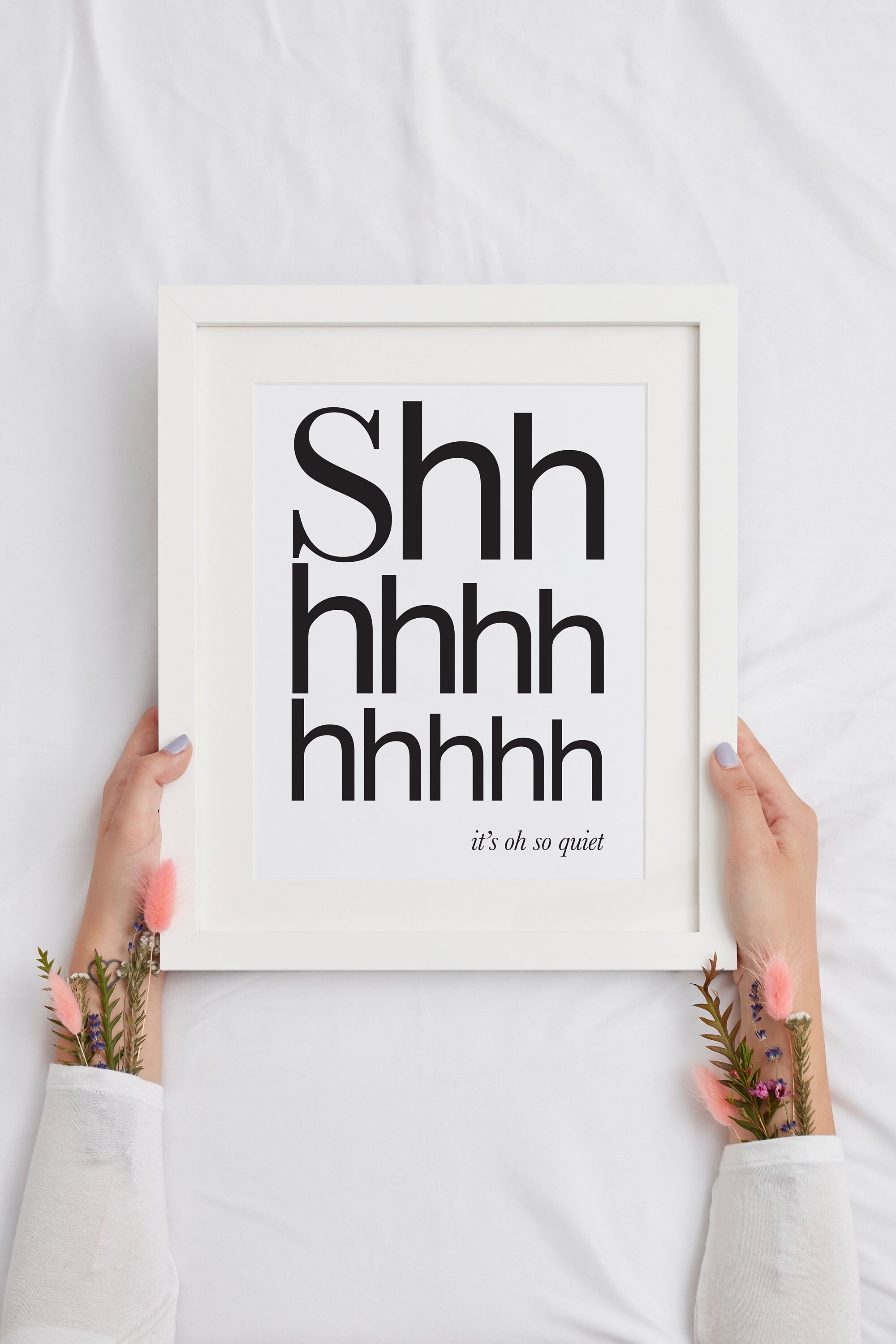 Bedroom Wall Art Above Bed Quote Shhh Printable Poster Etsy