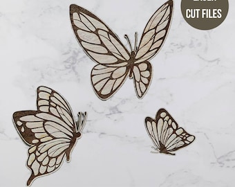 Butterfly Laser Cut File: 3D Wall Decor SVG, DXF, PDF (Digital Download