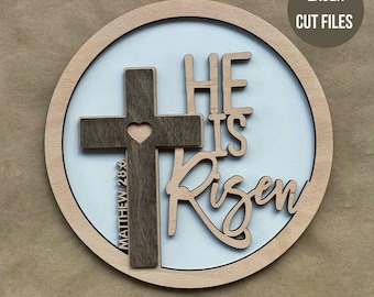 He Is Risen Easter Laser Cut File (Digital Download)