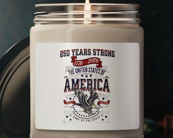 Patriotic Soy Candle: 250th Anniversary Eagle, USA Decor